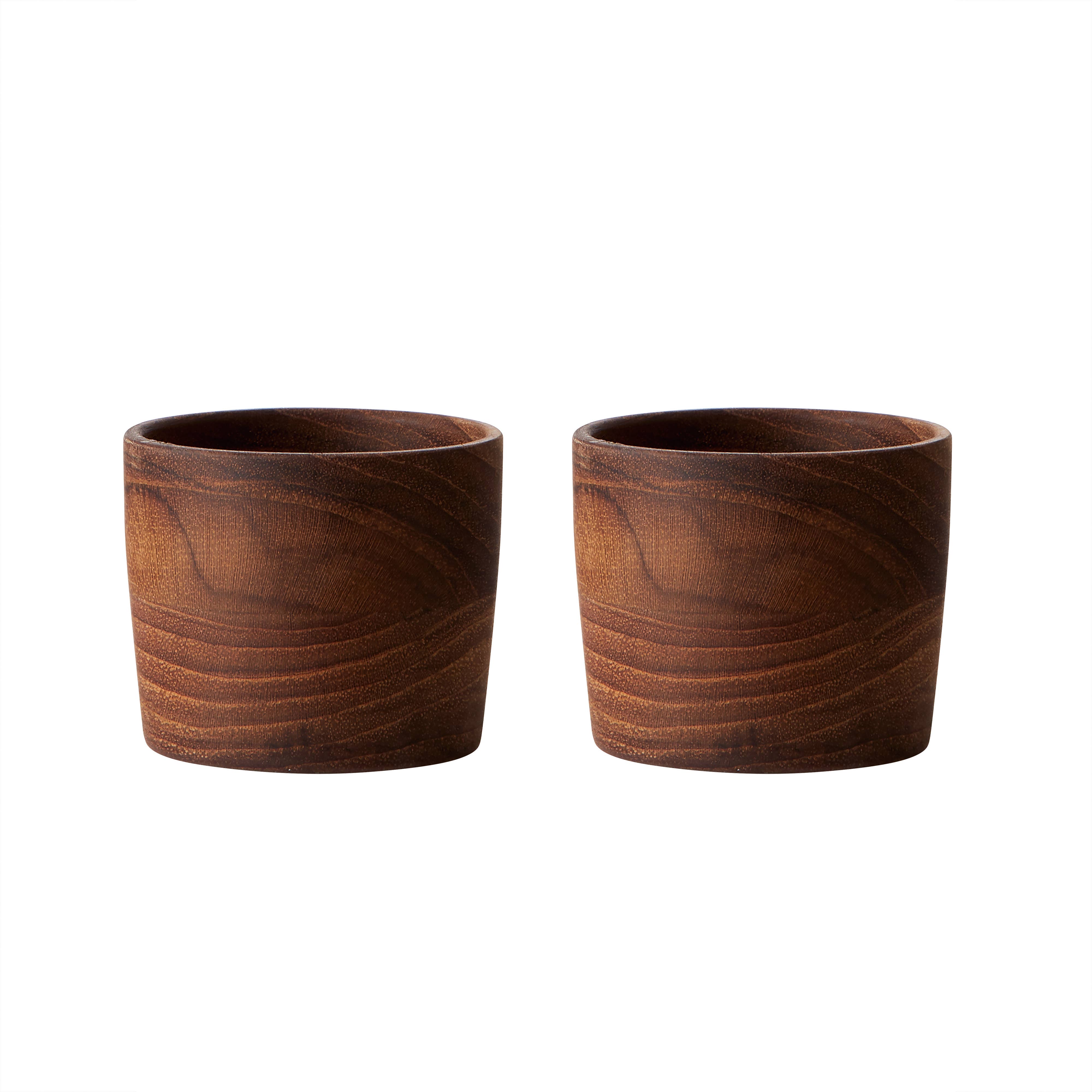 Aida A/S - Wholesale Egg Cup/Holder - Raw Teak Wood - Egg Cup 2 Pcs. Pack0