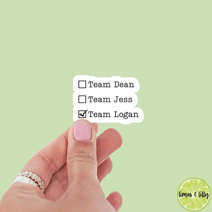 Team Dean, Team Jess, Team Logan CHECK Vinyl Sticker | Gilmore Girls Vinyl Sticker | Geïnspireerd door TV Show | Kindle Sticker | Boekenliefhebber Stickers | voor wholesale door Limes & Lilly