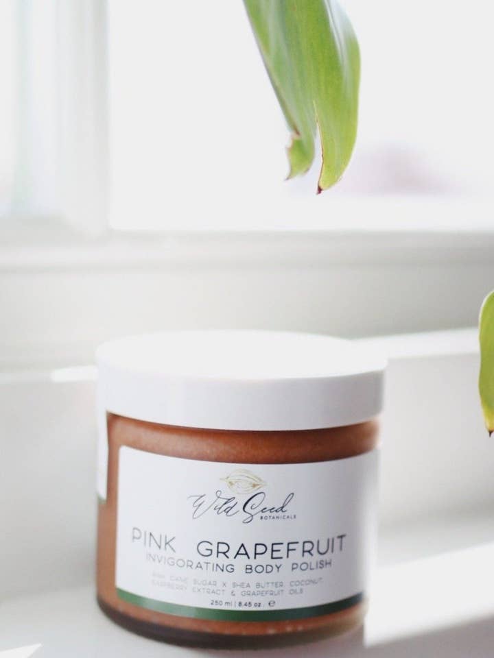 Pink Grapefruit Body Polish for wholesale by Wild Seed Botanicals