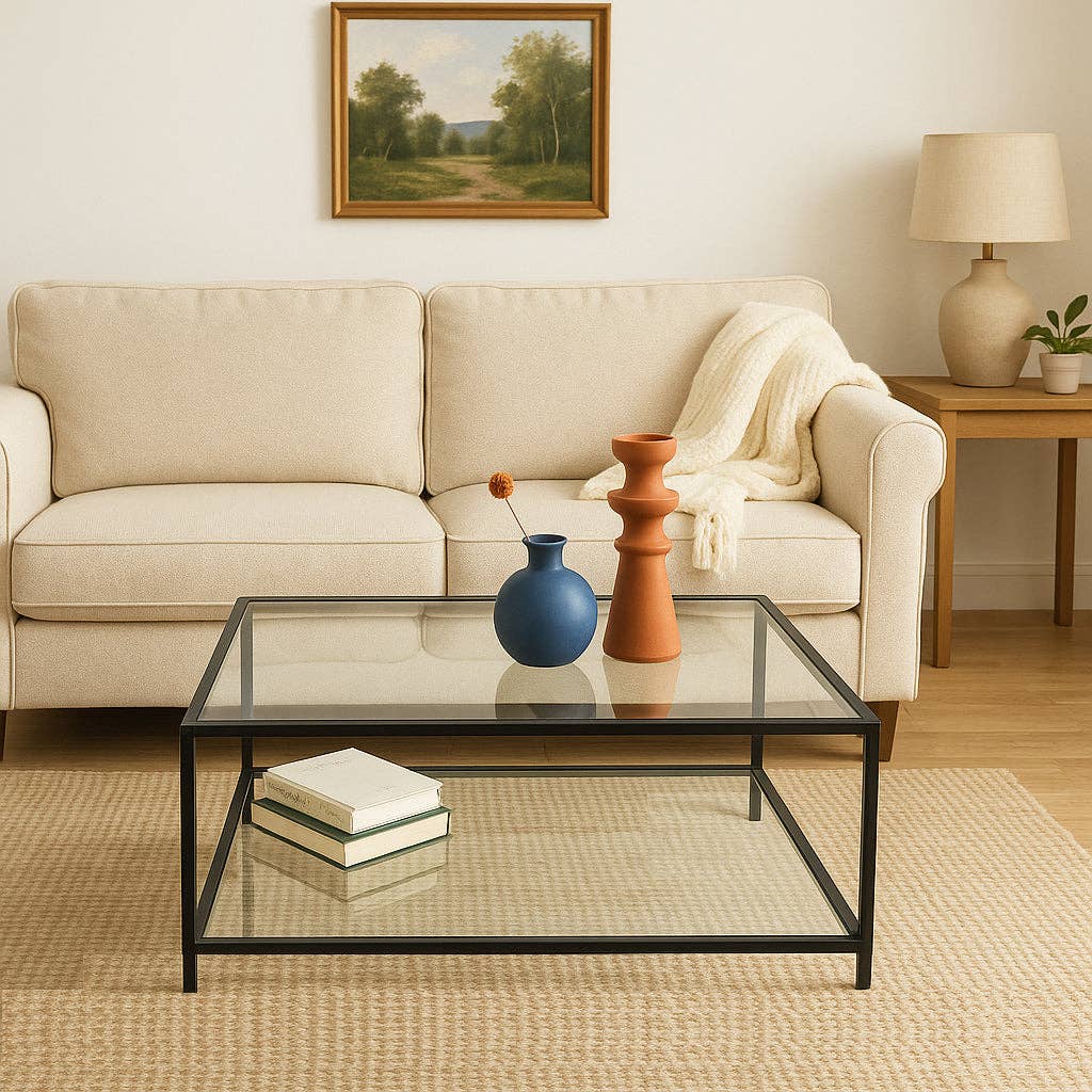 Urban Meuble – wholesale Soffbord – Soffbord i glas och svart metall HUDD LMKZ6