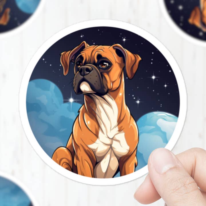 Boxer klistermærke | Kæledyr, hundeklistermærke for engroshandel hos Mystical Clarity