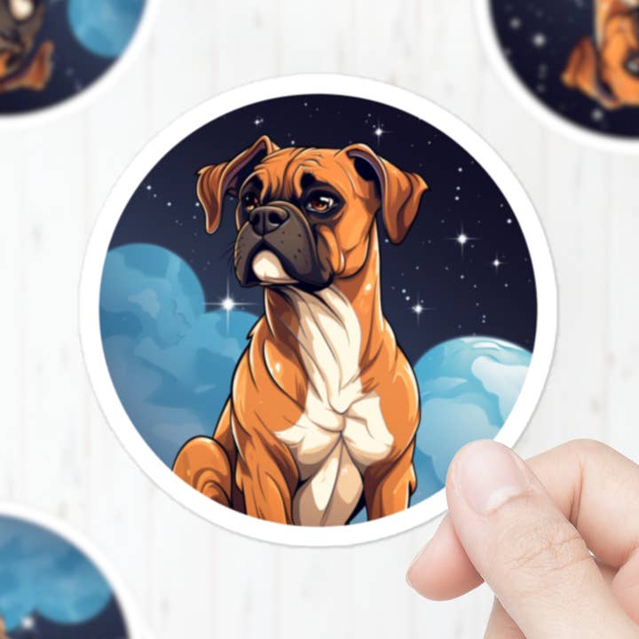 Boxer Sticker | Sticker voor huisdier, hond voor wholesale door Mystical Clarity