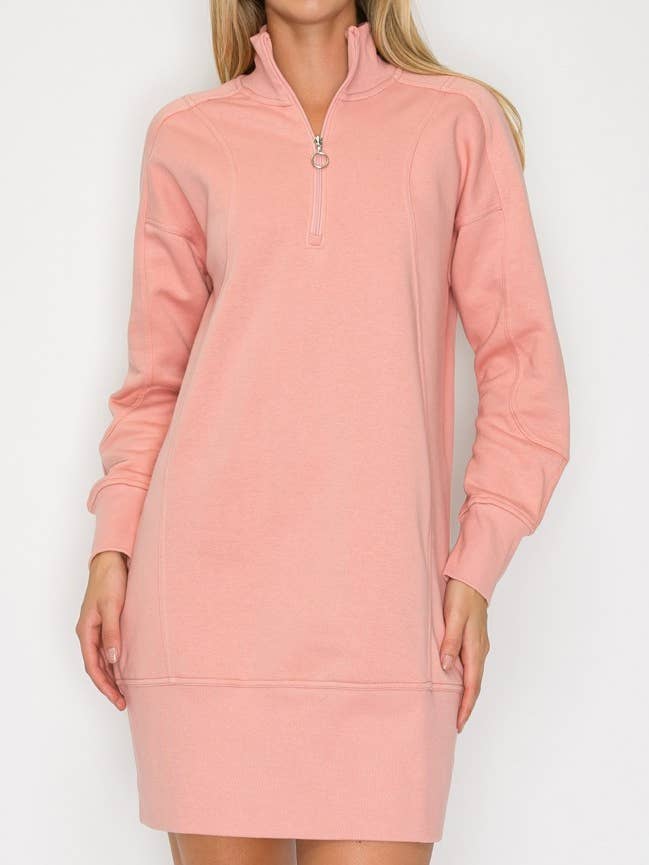 robe sweat-shirts côtelés à col montant avec fermeture éclair et entonnoir de plongée pour la vente par trend ease usa