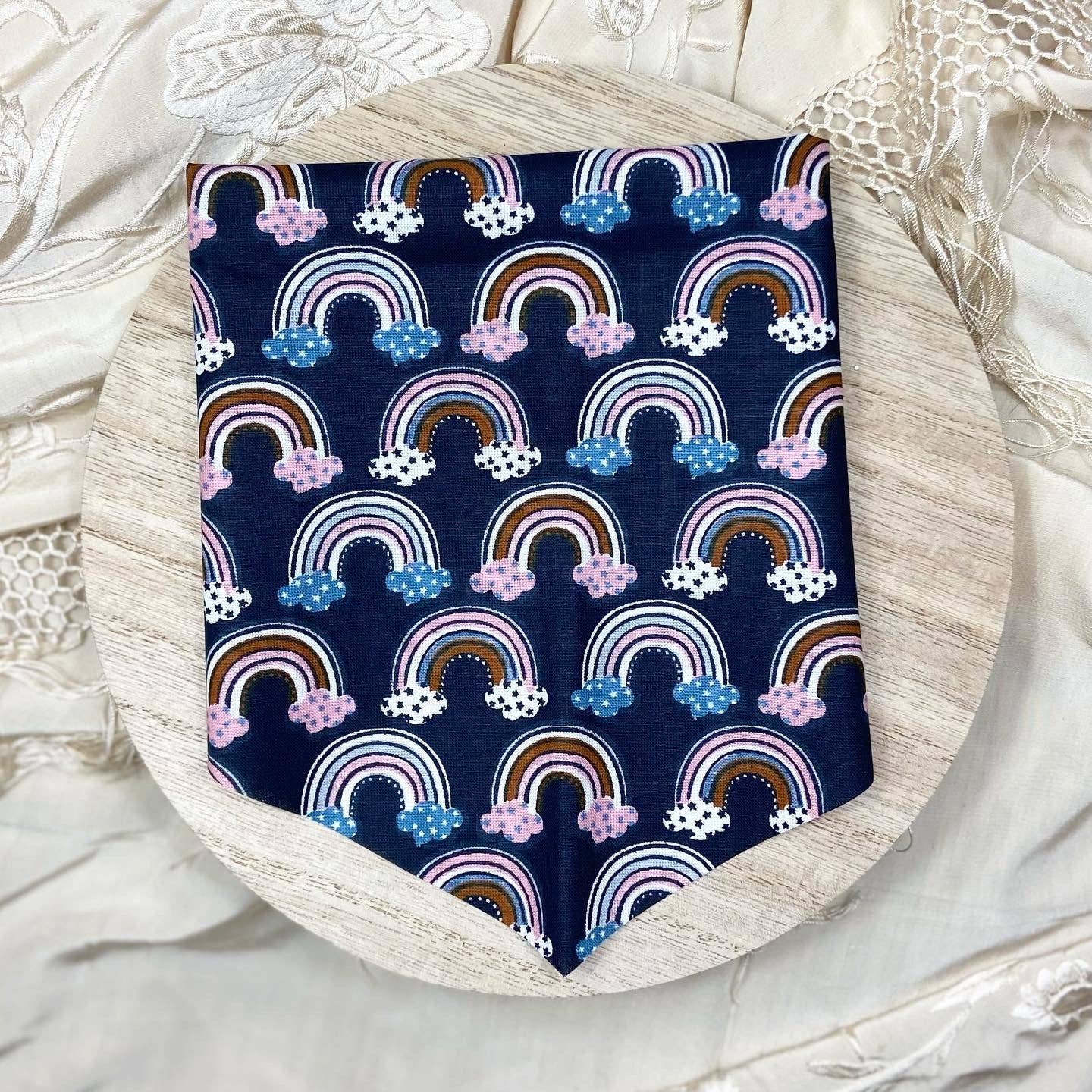 doggish - Vendita all'ingrosso Bandana - Cani - Bandana per cani Boho Rainbows, accessorio per animali domestici blu fatto a mano3