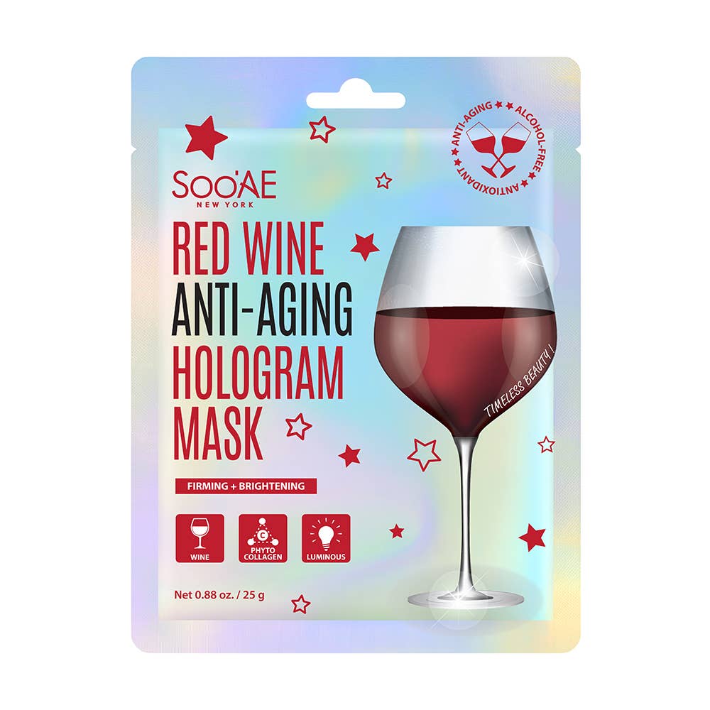 Soo'Ae - Wholesale Skincare Face Mask - Red Wine Anti-aging Hologram Mask0