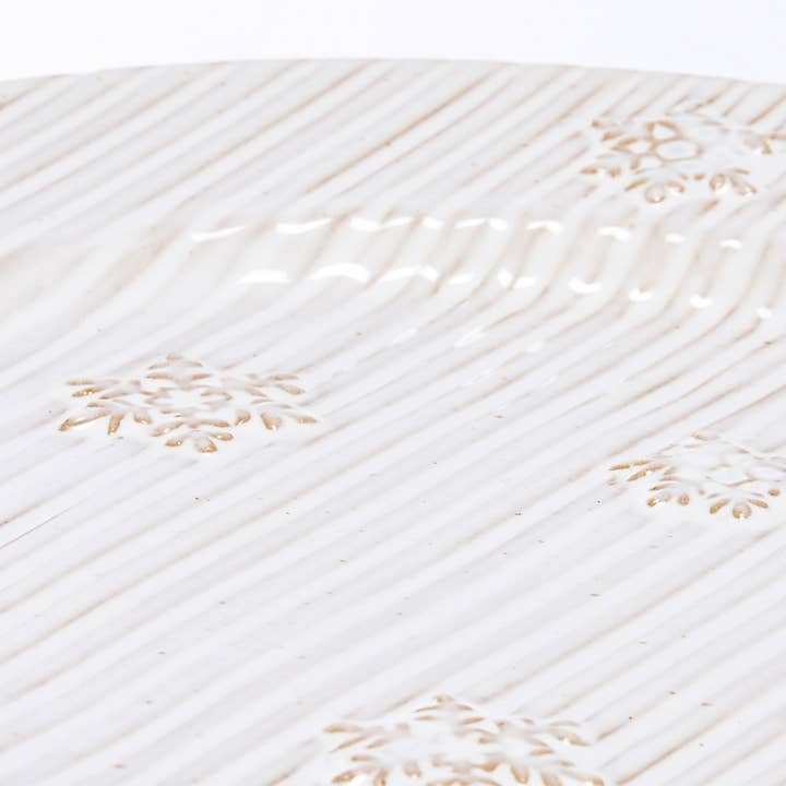 Primitives by Kathy - Wholesale Decorative Plate/Dish/Bowl - Ribbed Snowflake Large Plate