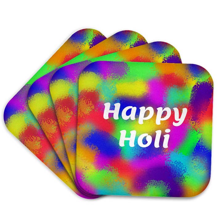 3dRose - Wholesale Coasters - 3dRose, Colorful Happy Holi greeting, Coaster7