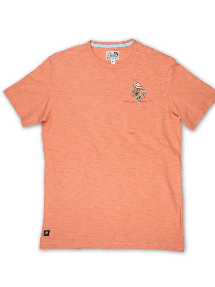 CACTUS HAT - SLUB PIMA POCKET TEE for wholesale by Baja Llama