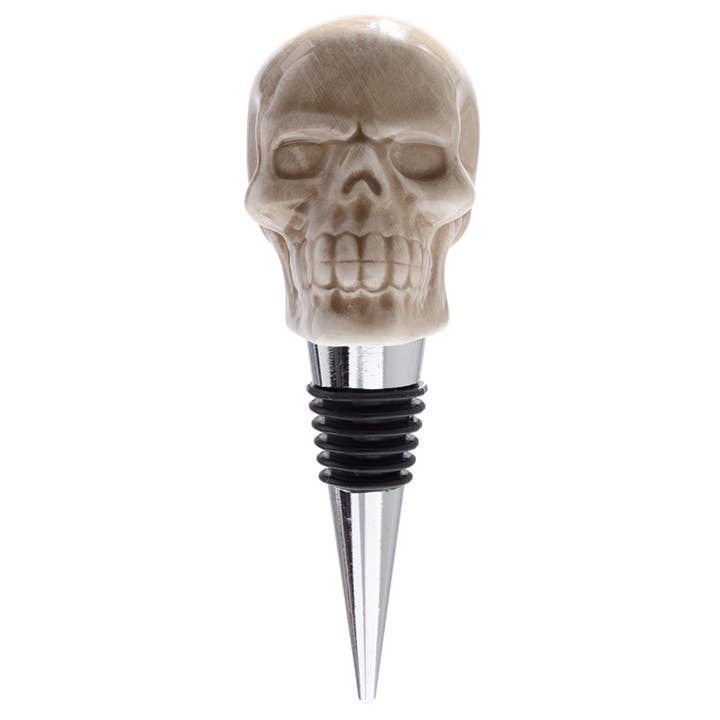 Puckator Ltd - Wholesale Wine Stopper - Ceramic Skull Bottle Stopper
