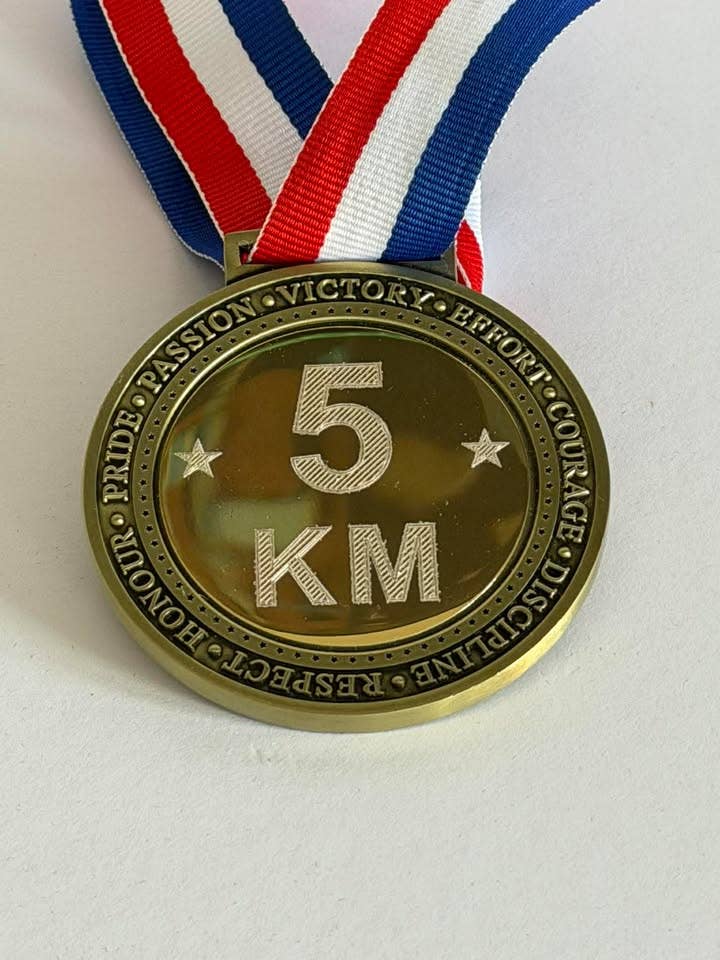 5km Medal In Velvet Box for wholesale by Medal Envy