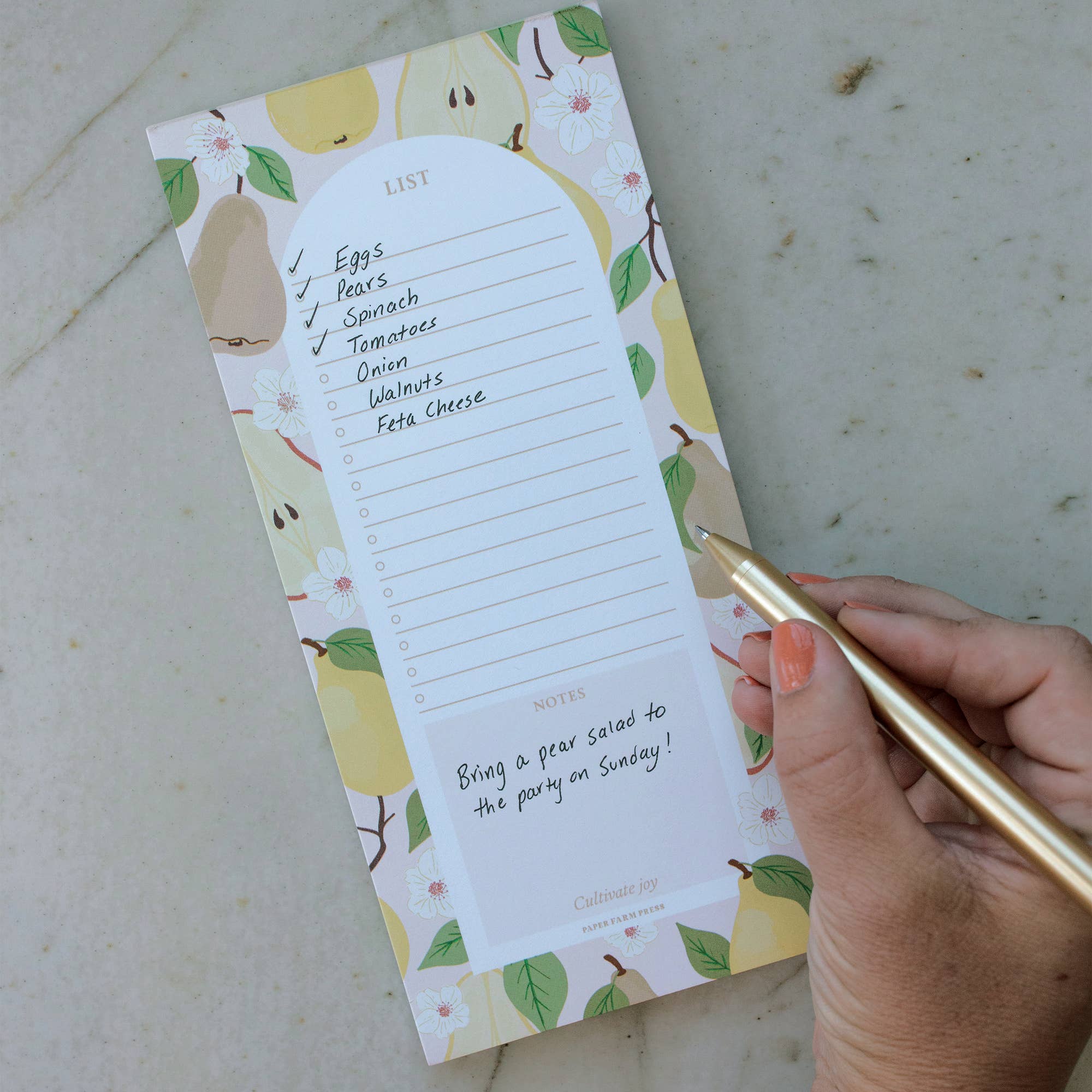 Paper Farm Press - Wholesale Notepad - Pear Tree Market List Notepad1