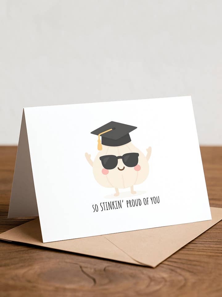 Stolt över dig Vitlök Examen Handgjort Kort för wholesale av Chewy Lemon Studio
