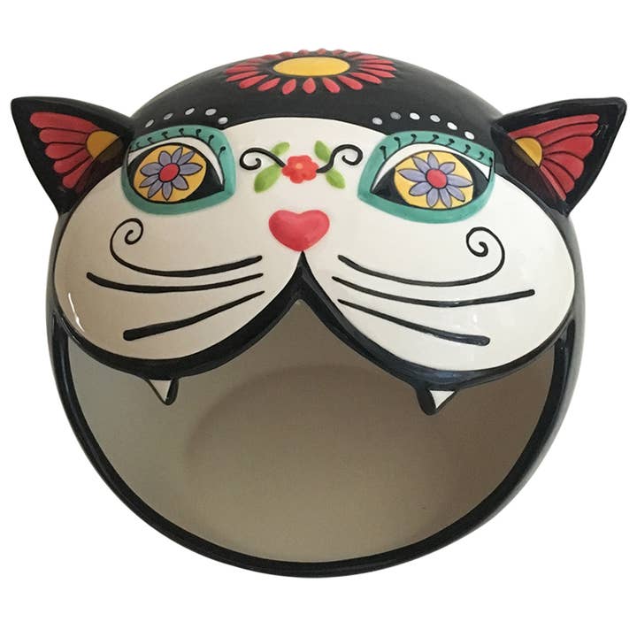 Blue Sky Clayworks – wholesale Decorative plate/dish/bowl – SUGAR CAT HEAD CANDY BOWL
