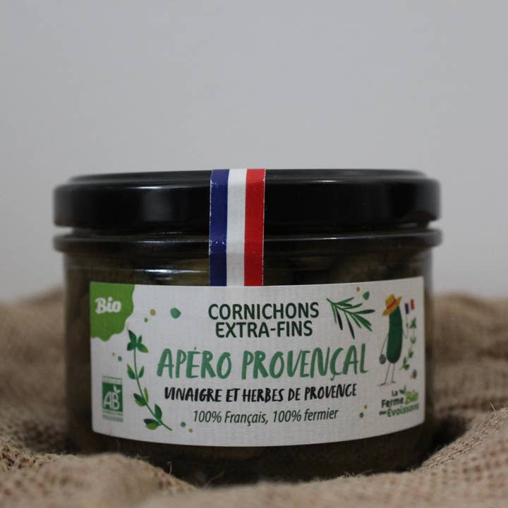 L'Apéro Provençal extra-fine pickles (130g) for wholesale by La Ferme Bio des Evoissons