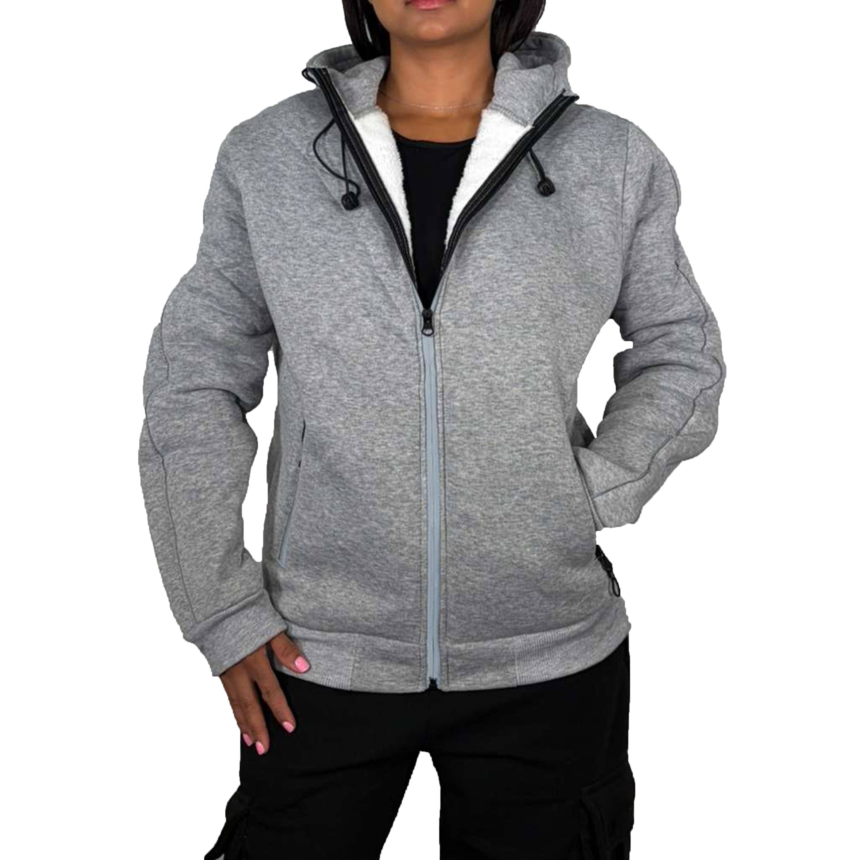 Galaxy By Harvic – wholesale Hoodie – Women's – Women's Loose-Fit Sherpa Fleece Lined Tech Full Zip Hoodie 3