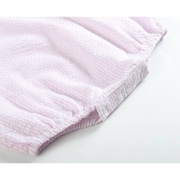 Lil Cactus - Wholesale Bodysuit (Non-Footed) - Baby - Classic Pink Seersucker Bubble Romper