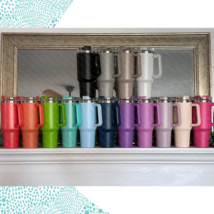 Sayers & Co. - Wholesale Insulated Mug/Tumbler - CUSTOMIZED- 40 oz Double Walled Screw Top Matte Tumbler-15