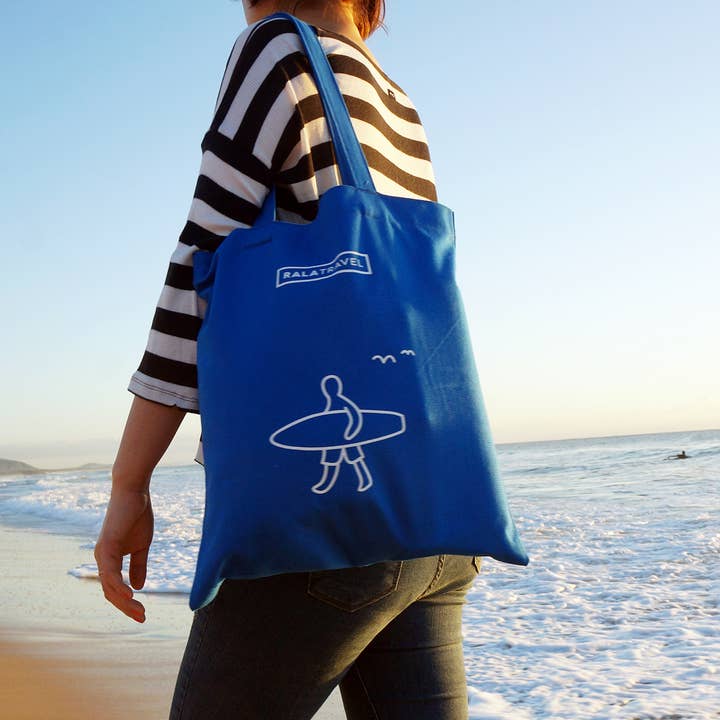 RalaClara - Venta al por mayor Bolsa de asa- Mujer - Bolso tote de algodón con ilustración, bolsa de lona serigrafiada | RalaTravel Ecobag