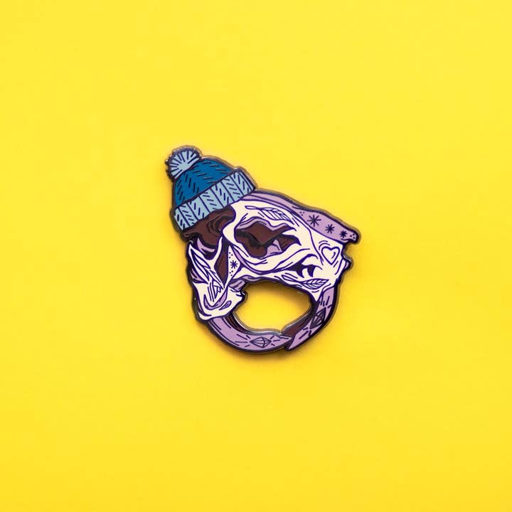 Tattooed Beaver Skull Lapel Pin! for wholesale by Kaitlin Ziesmer