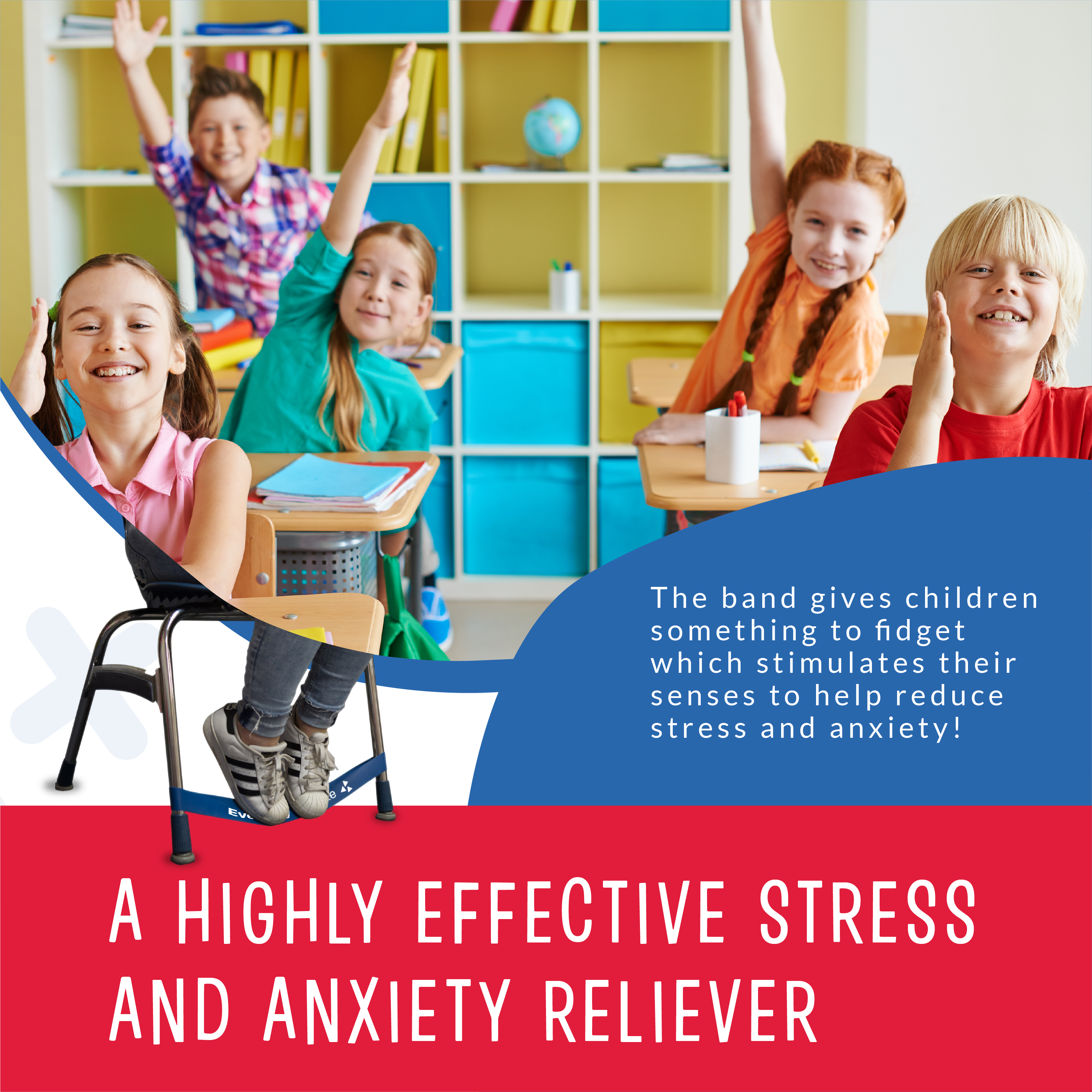 Everyday Educate – Brinquedo Fidget - Crianças por atacado – Fidget Widget Bands - Bouncy Chair Bands - Conjunto de 125