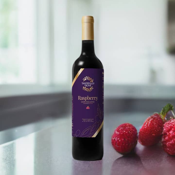 Raspberry Dark Balsamic Vinegar for wholesale by Tastefully Olive