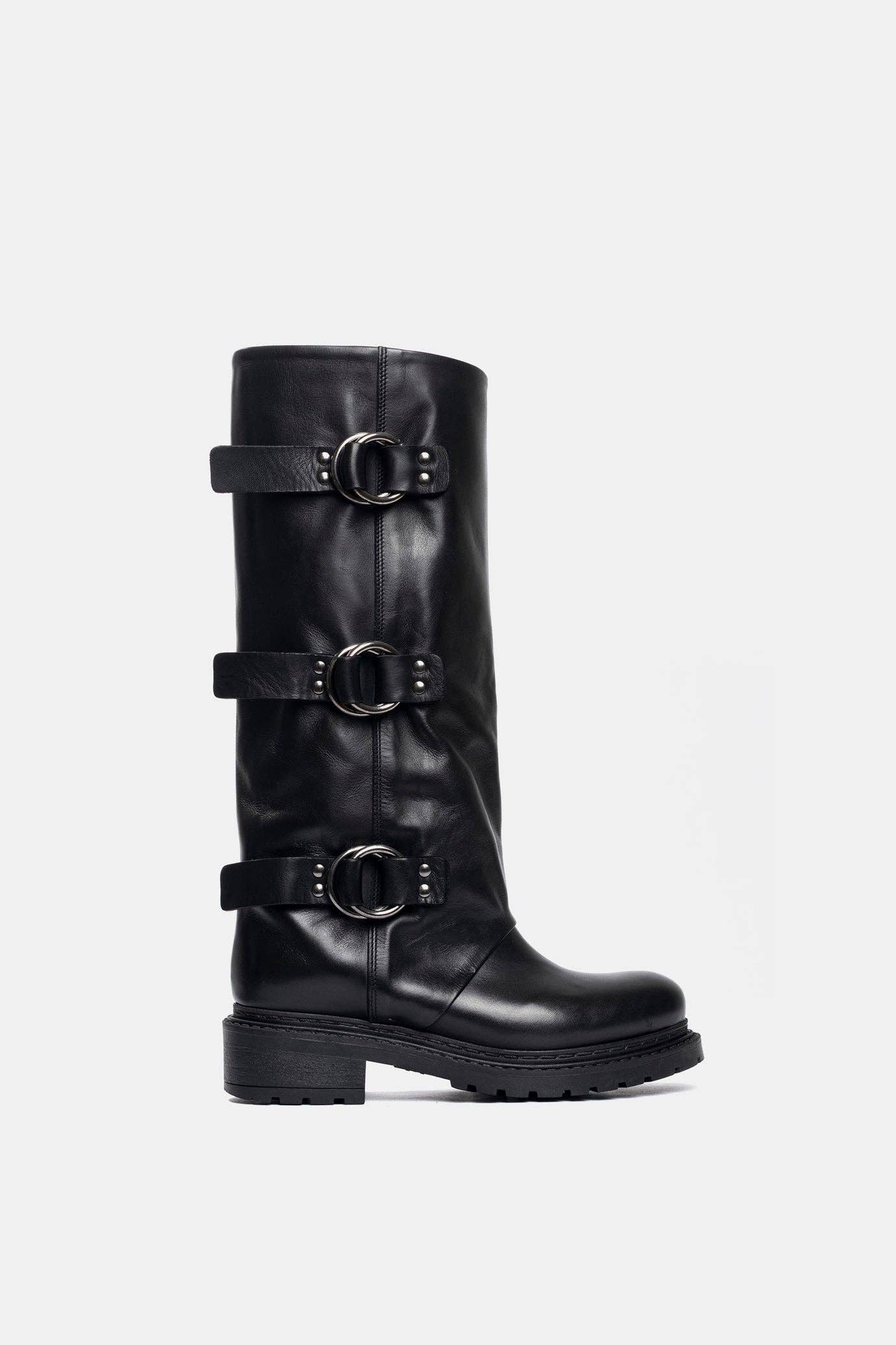 METISSE - Wholesale Boots - Women's - Biker in black calfskin MA24600