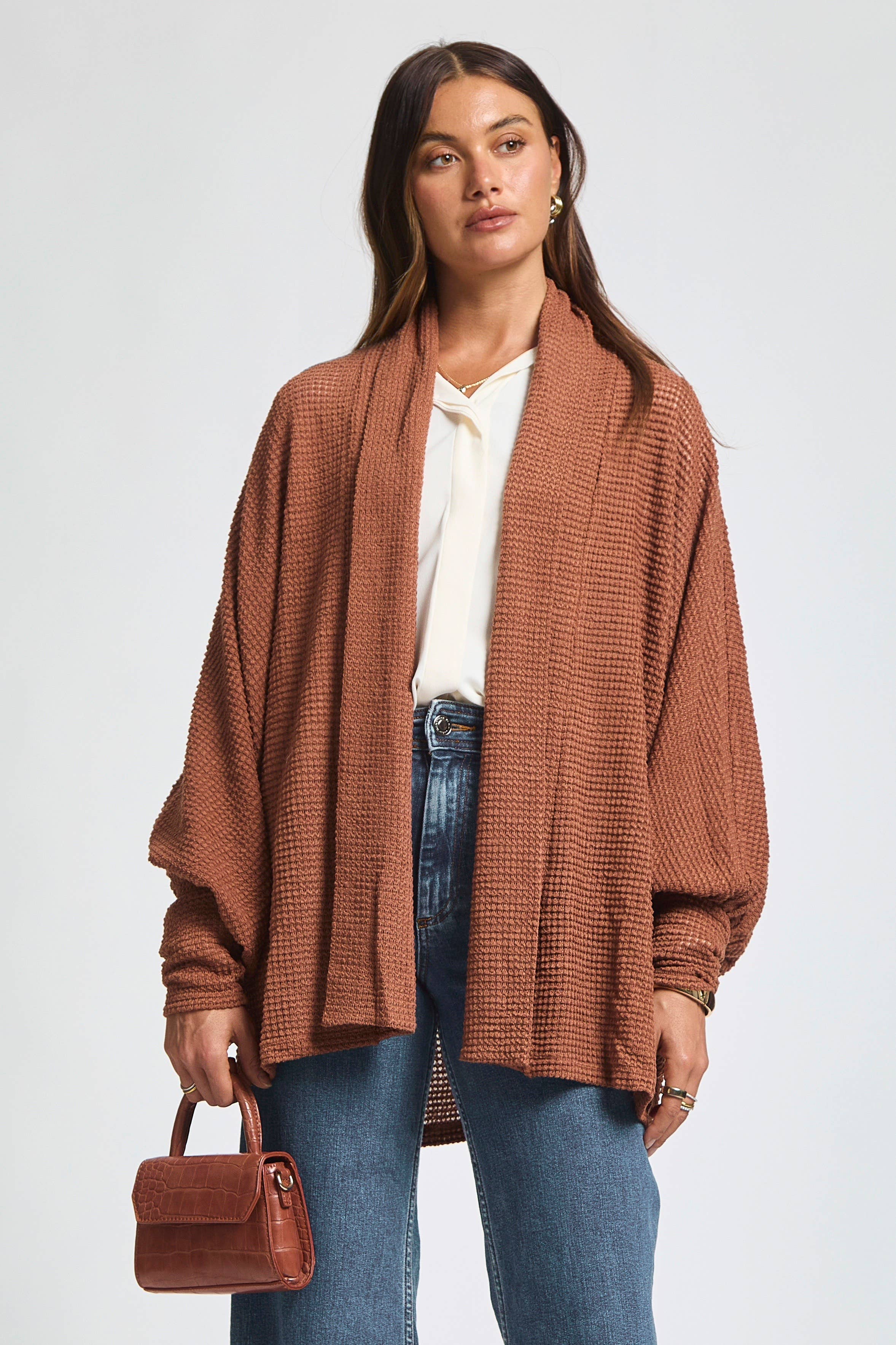 Dear Scarlett - Wholesale Cardigan - Women's - Crochet Knit Cardigan Batwing Sleeve11