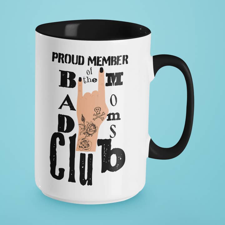 Trots lid van de Bad Moms Club 15oz keramische mok voor wholesale door Hudson + Wilder