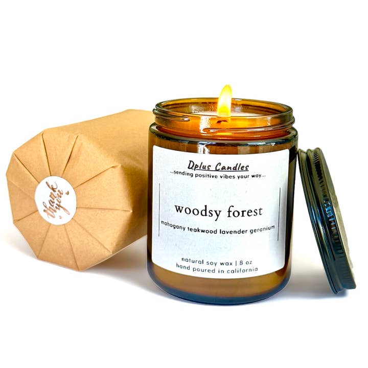 Dplus Candles – wholesale Jar/filled candle – Mahogany, Teakwood, Lavender and Geranium Scented Soy Candle