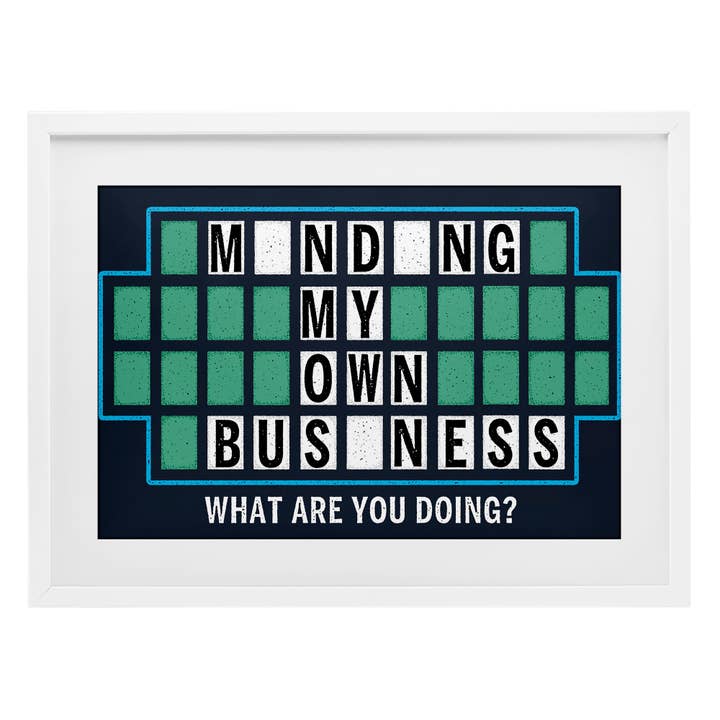 Stupell Industries - Wholesale Wall Sign - Minding My Own Business Game - Print Under Glass Wall Art13