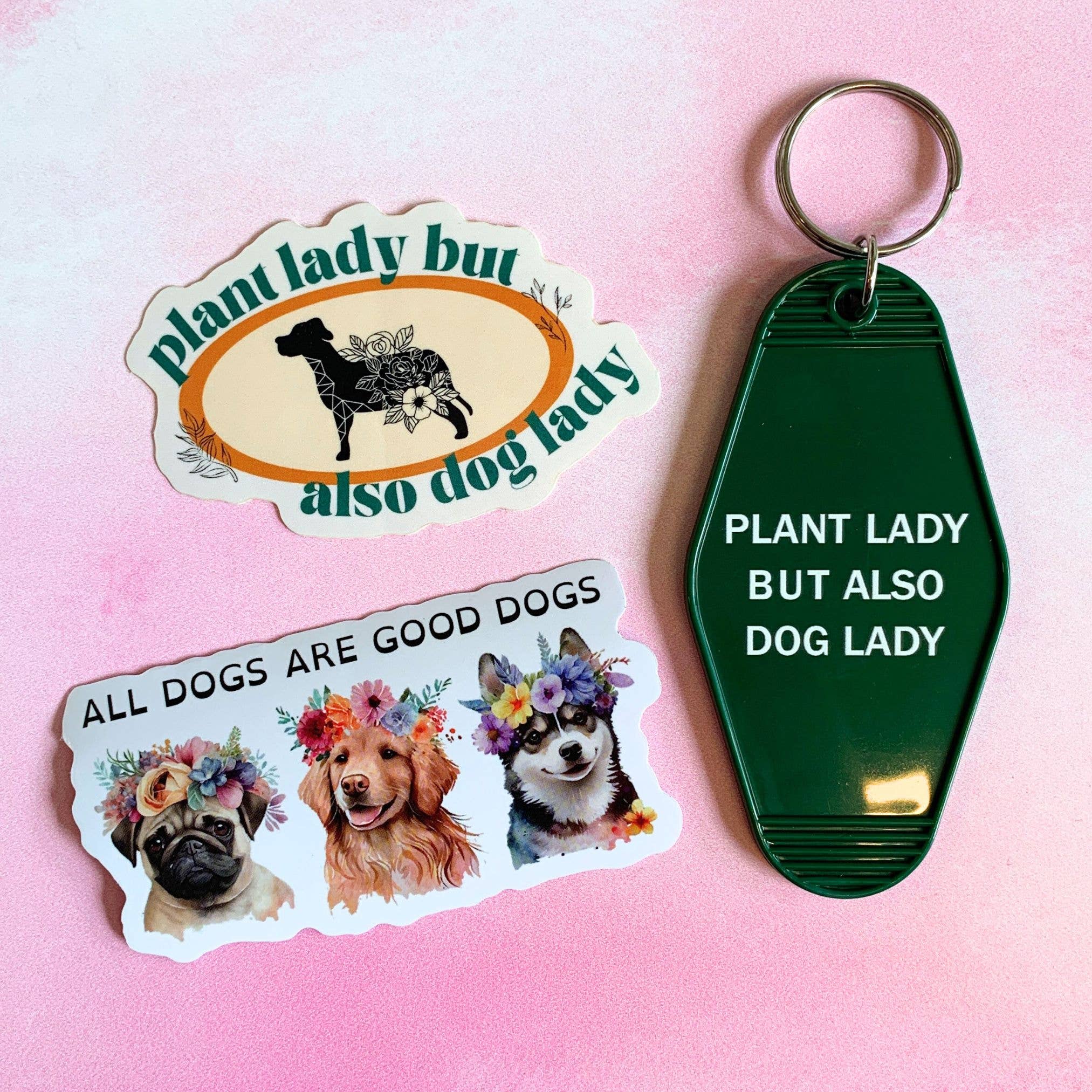 GetBullish – Porta-chaves - Mulher por atacado – Porte-chaves de Motel "Plant Lady But Also Dog Lady" em Verde6