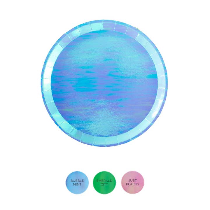 Jollity & Co. + Daydream Society – wholesale Engångsplatta – Posh metalliska runda dessertplattor - 8 Pk - 3 Färgalternativ3