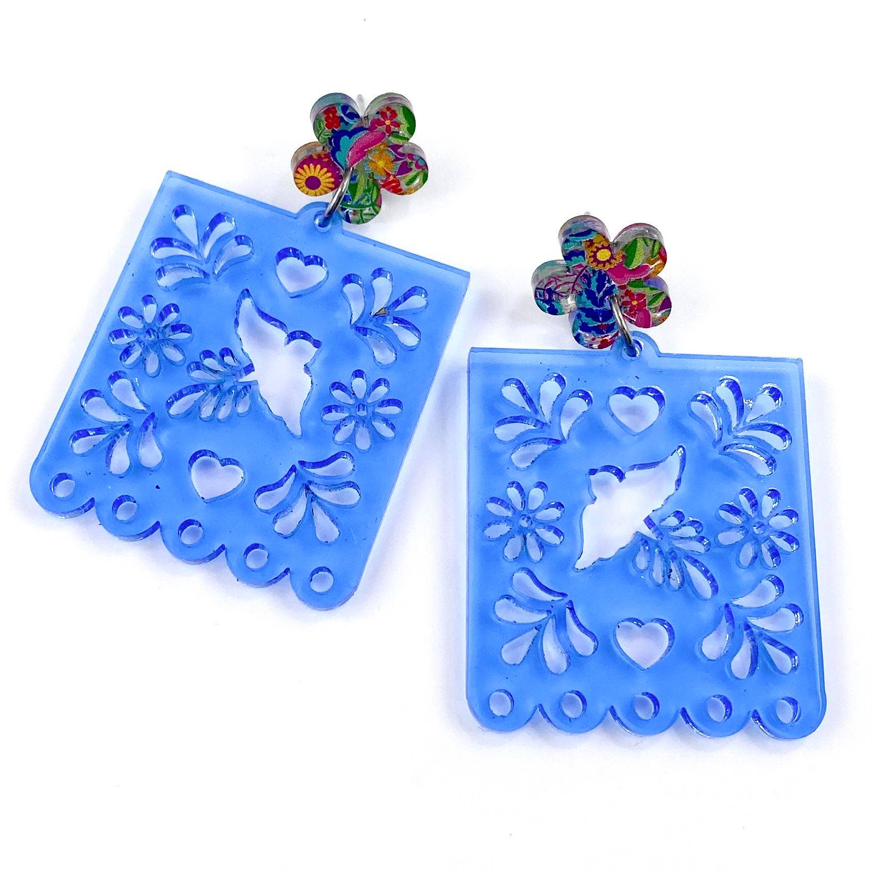 Doohickies - Wholesale Hangende/ronde oorbellen - 5 cm Frosted Papel Picado Hangers - Cinco de Mayo Oorbellen2