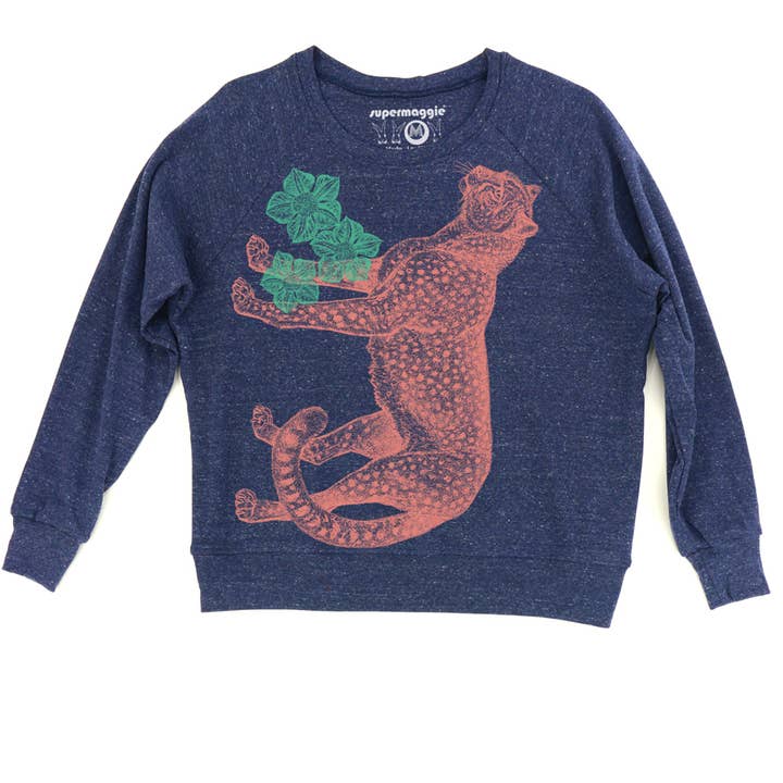 Cheetah Pia Tri Blend Pullover for wholesale by Supermaggie @ Faire