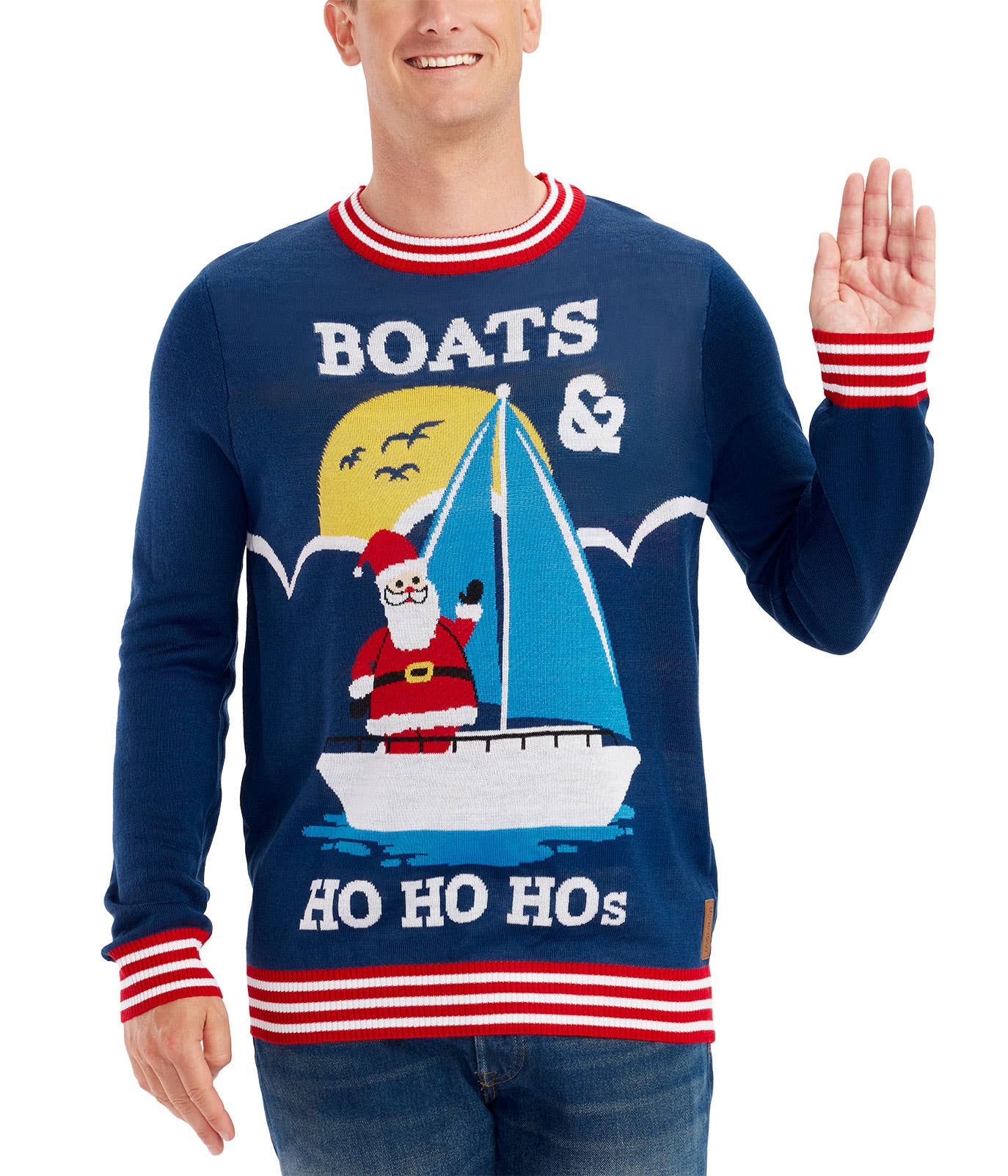 Tipsy Elves – Großhandel Strickpullover – Herren – Boote & Ho Ho Hos Pullover - Lustiger Weihnachtspullover für Herren1