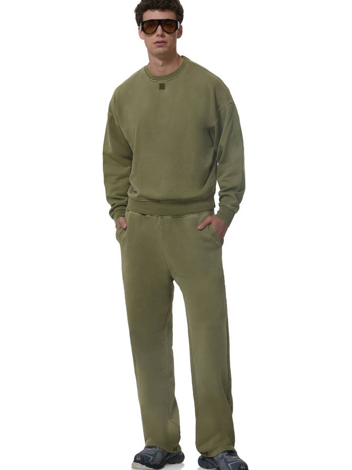 Ezra Crew Neck Sweatshirt - Avocado for wholesale by AFRM