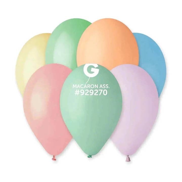 Party Expo, LLC - Wholesale Balloon - Gemar - 12" Macaron Assorted Latex Balloons #929737 (50pcs)