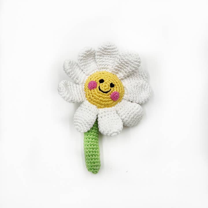 Pebble - Wholesale Handheld Rattle - Baby - Daisy Flower Rattle – Bright & Cheerful Playtime Companion