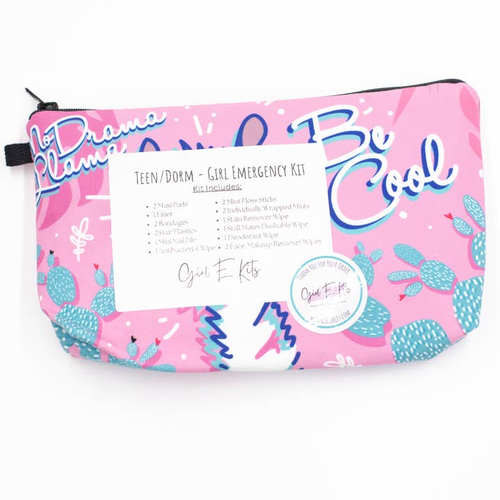Teen Dorm Room Girl Emergency Kit - Be Cool No Drama Lama for wholesale by Girl E Kits