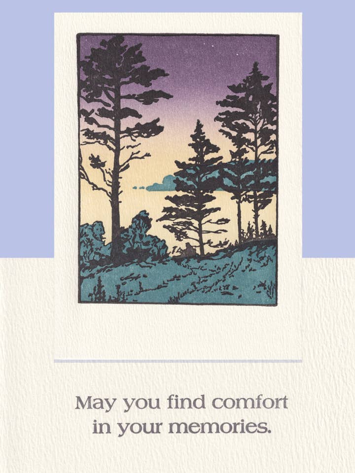 Twilight Sheepscot River - Sympathy Greeting for wholesale by Saturn Press