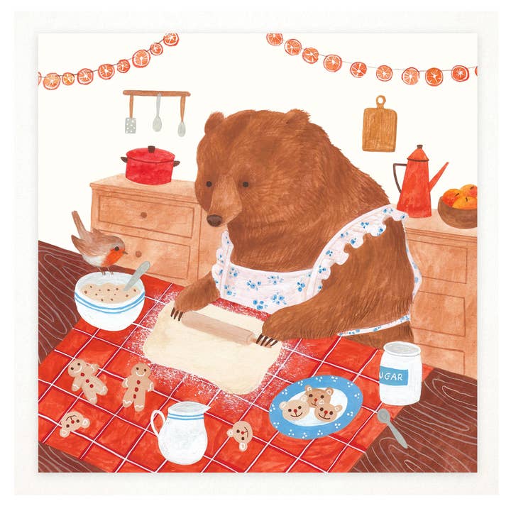 Cécile Berrubé - Wholesale Art Print - Bear and robin print1