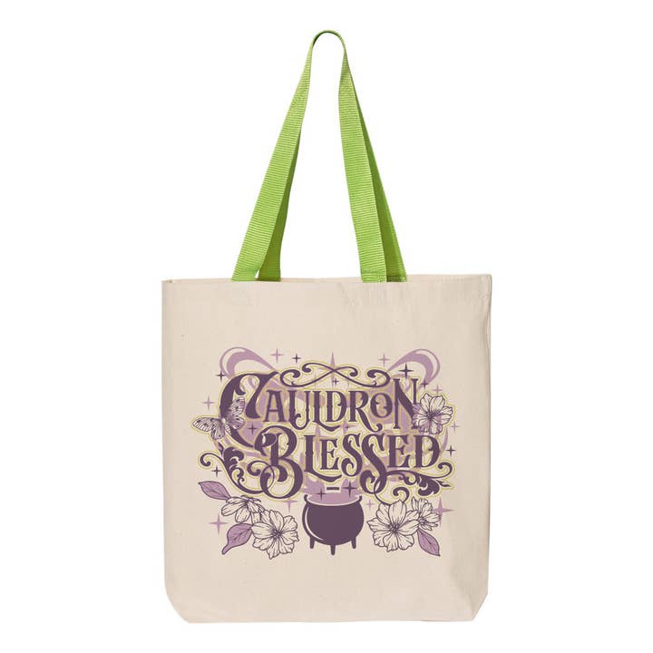 Lucky Luna Apparel - Wholesale Tote bag – Women's - Cauldron Blessed Contrast Color Handle Tote Bag1