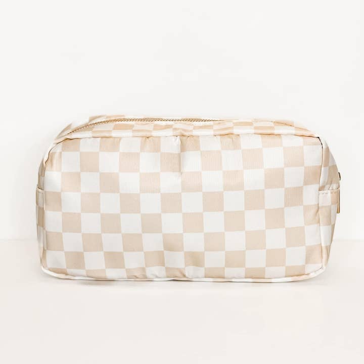 Mugsby - Wholesale Pouch - Women's - Cream and White Checkered Bags