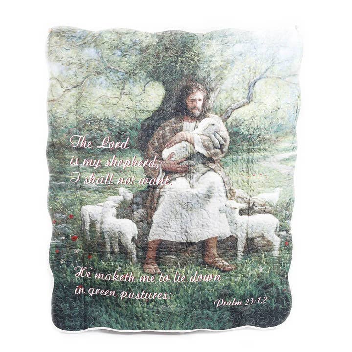 Quilted Throw - The Lord Is My Shepherd for wholesale by Swanson Christian Products