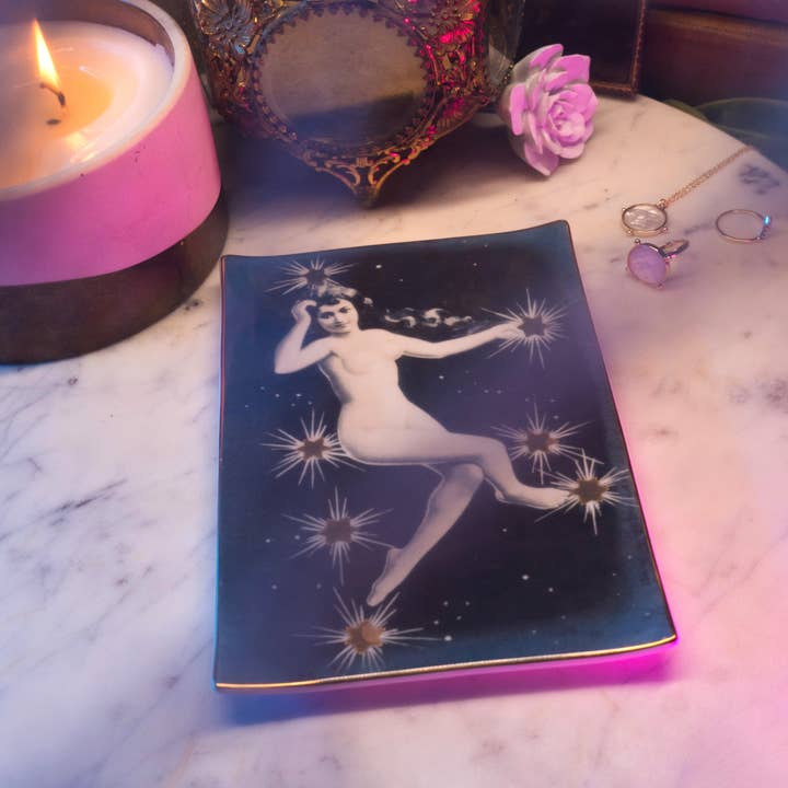 Spitfire Girl - Wholesale Decorative Tray - Star Lady Constellation Ceramic Tray 34