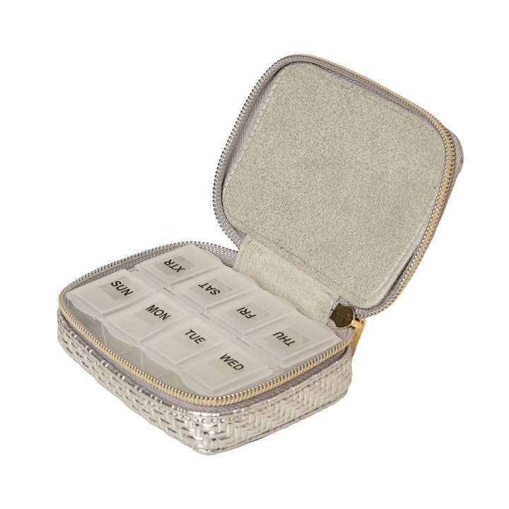 Tonic Australia - Wholesale Pill organiser - Herringbone Pill Box Silver1