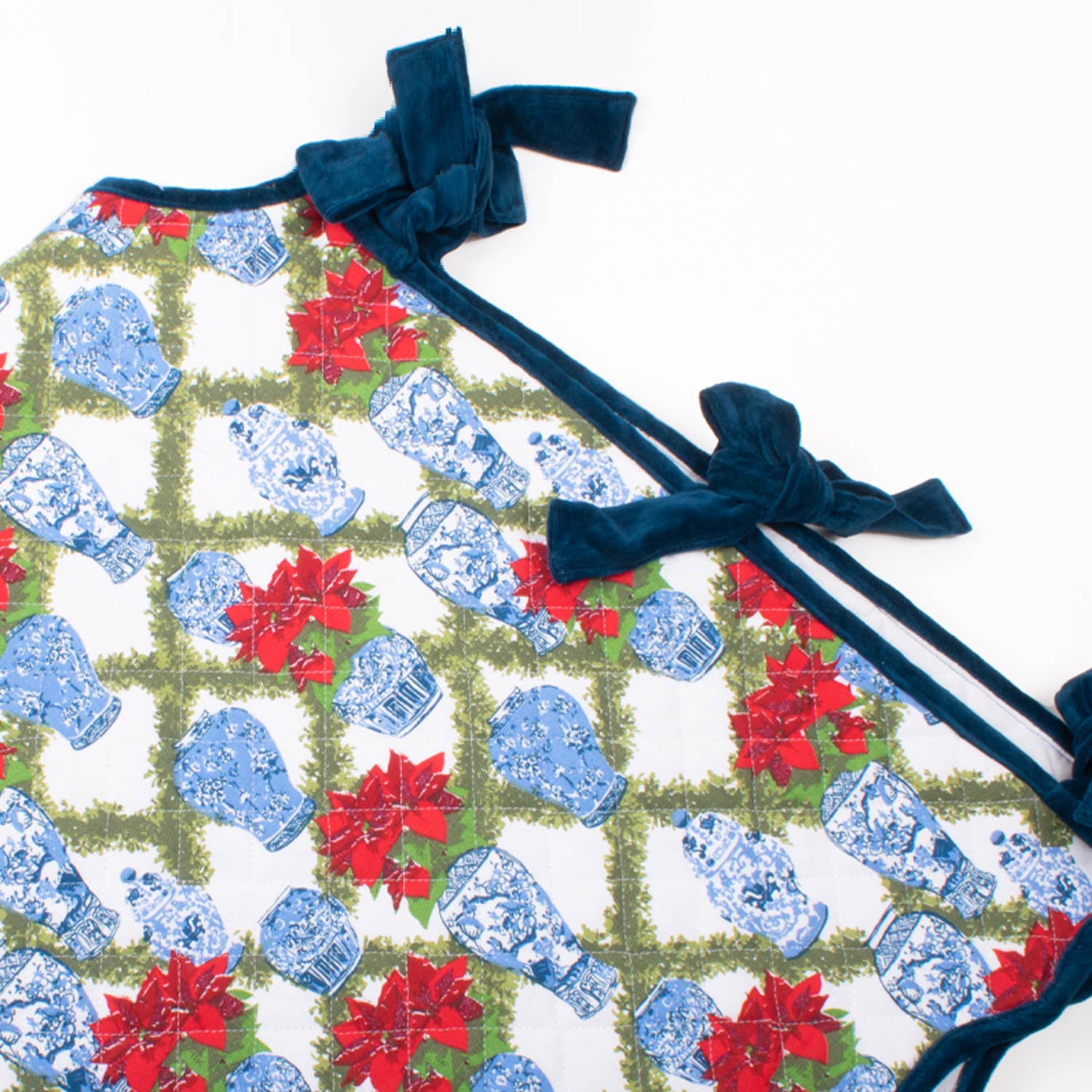 8 Oak Lane - Wholesale Tree Skirt - Poinsettias Quilted Tree Skirt2