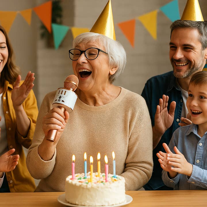 Funky Rico Inc - Wholesale Speakers - Karaoke LED Wireless Microphone with Power Bank - Rose Gold6