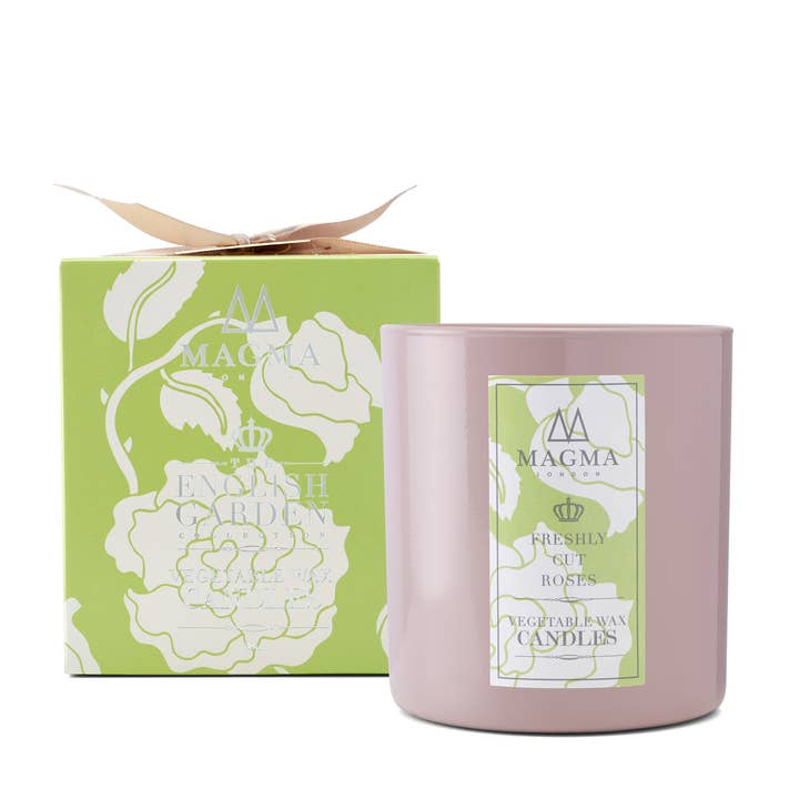 Rosas recién cortadas - Vela de cera vegana 38cl - Navidad grande para venta al por mayor de Magma London