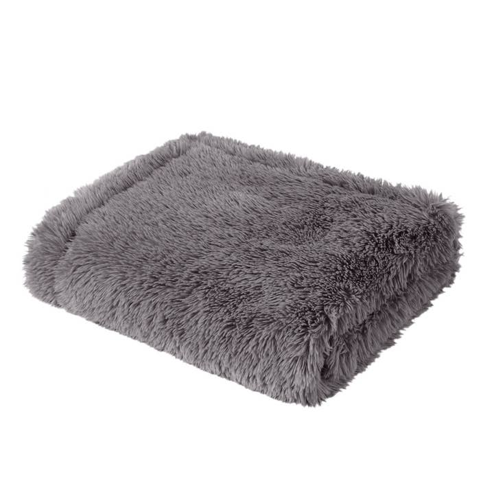 Long Faux Fur Throw 50x60", Grey for wholesale on Faire